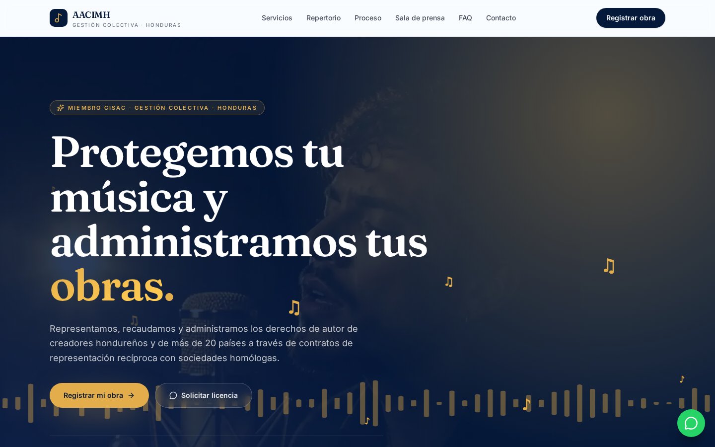 AACIMH — Sistema, sitio web por Cresova